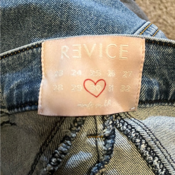 Revice Venus Skinny Jeans Crop High Rise Star Butt Back Blue Denim Stretch 30 - Picture 8 of 10